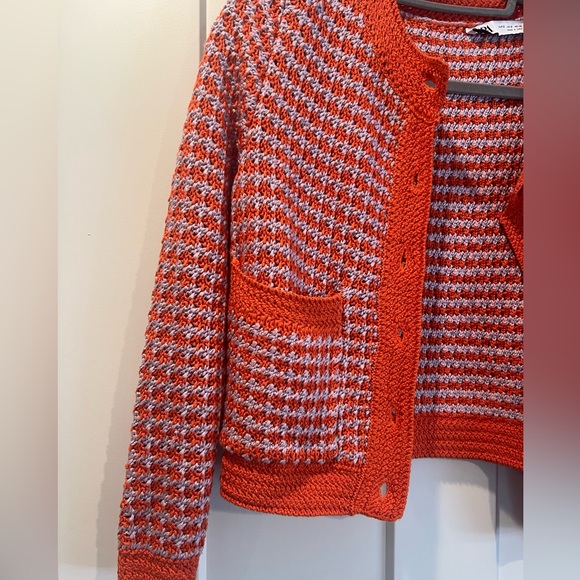 Zara Crochet Knit Lady Jacket Sweater size Small - Picture 5 of 9